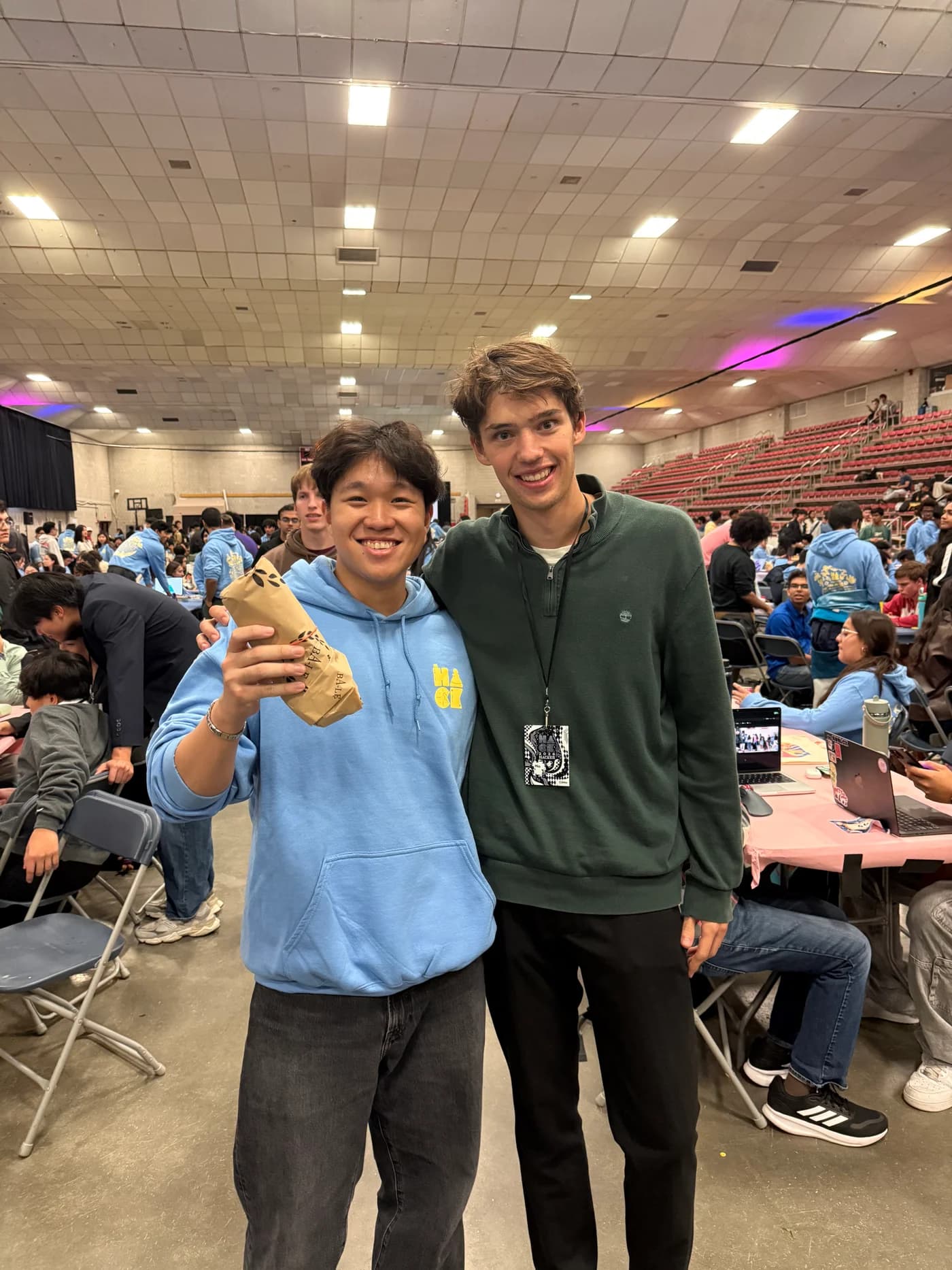 Matthias with a fellow attendee at HackMIT