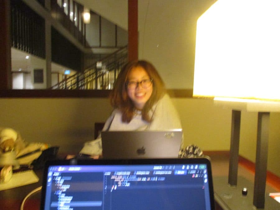 A late-night build session with a teammate