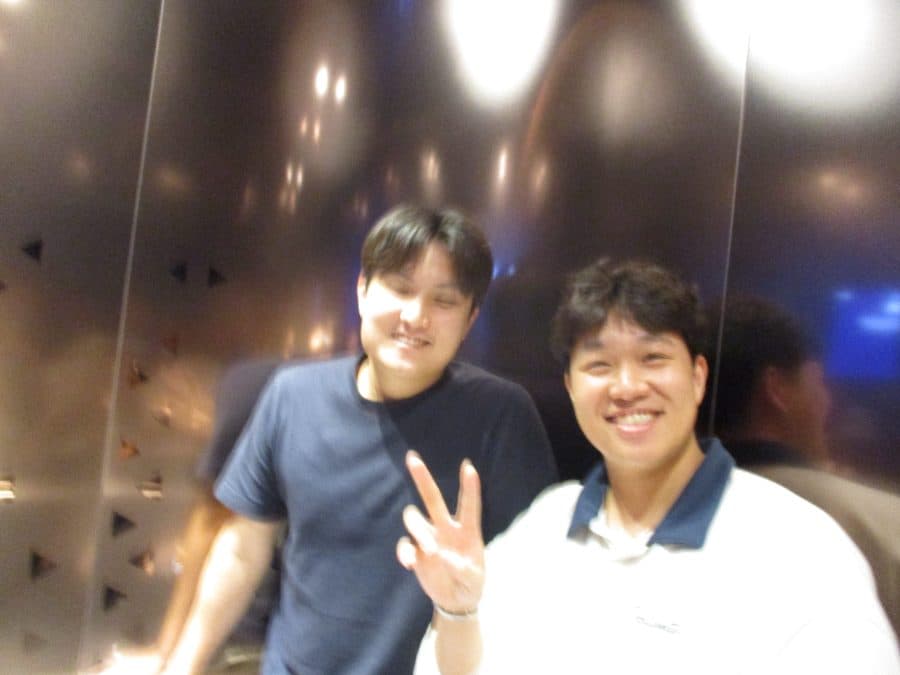 Matthias with a founder